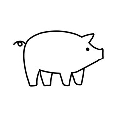 Hand drawn pig line icon 