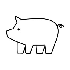 Hand drawn pig line icon 