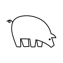 Hand drawn pig line icon 