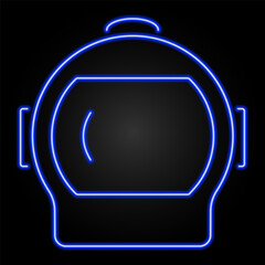 astronaut neon sign, modern glowing banner design, colorful modern design trend on black background. Vector illustration.