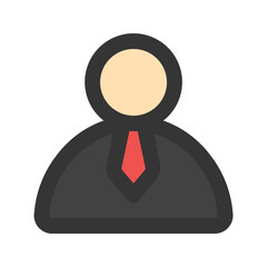 businessman line color icon