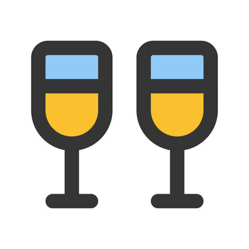 Champagne Line Color Icon