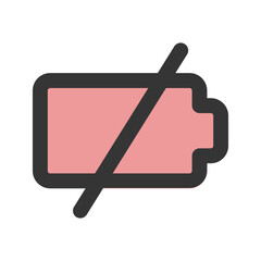 empty battery line color icon