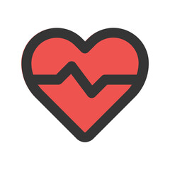 heart beat line color icon