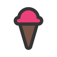 ice cream line color icon