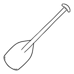 wooden oar illustration hand drawn outline isoalted vector