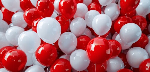 red and white balloons