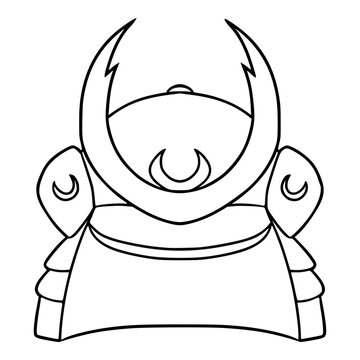 recommend clip art:  kabuto samurai helmet illustration hand drawn outline isolated vector