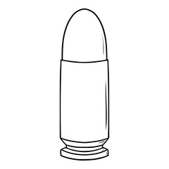 bullet ammo illustration hand drawn outline isolated vector