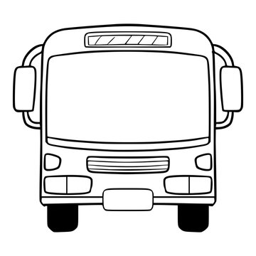 bus illustration hand drawn outline isolated vector