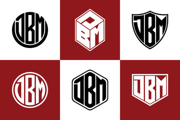 DBM initial letter geometric shape icon logo design vector. monogram, letter mark, circle, polygon, shield, symbol, emblem, elegant, abstract, wordmark, sign, art, typography, icon, geometric, shape