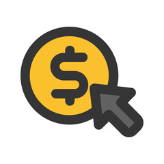 pay per click line color icon