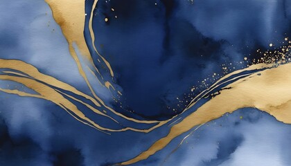 Blue and gold Watercolor background