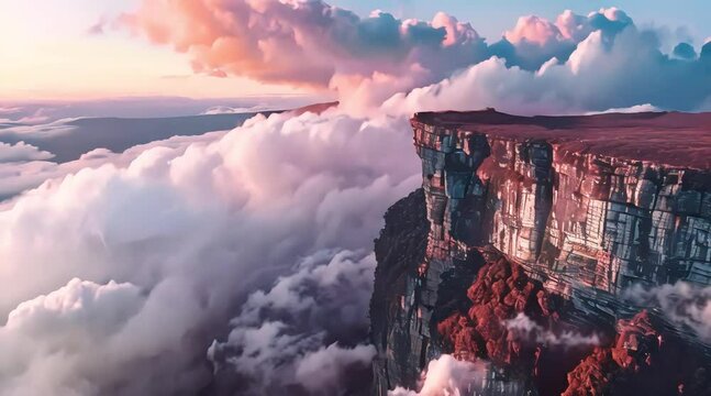 Mountain landscape from a Birds Eye (mov) made with Ai generative technology