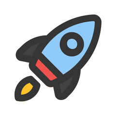 rocket line color icon