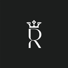 Letter R Logo Design, R with Crown Logo, for Company, Business