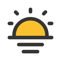 sunset line color icon