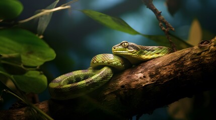 A snake on tree branch