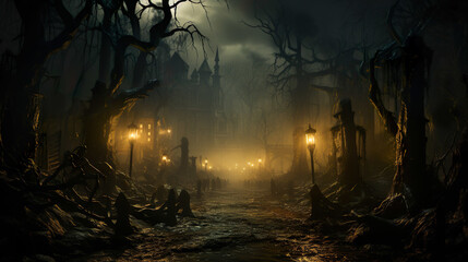 In the heart of this sinister woodland, there lies a narrow and winding path.