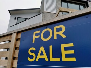 Property for sale sign. Real estate signage