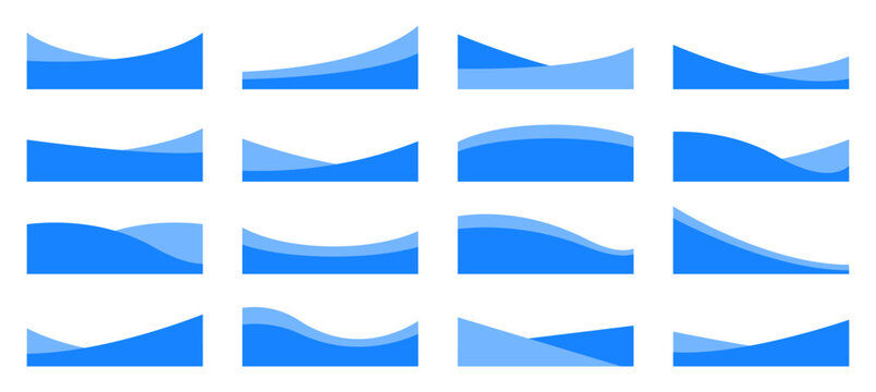 Set of dynamic shapes border, separator, divider vector collection