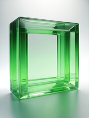Abstract translucent squared glass with green gradient from Generative AI