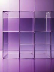 Abstract translucent squared glass with purple gradient from Generative AI