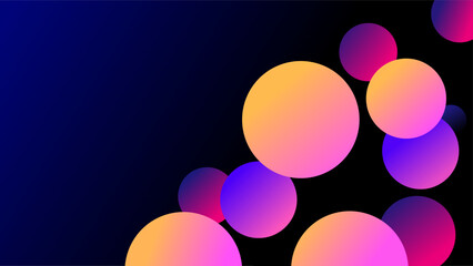Colorful orange purple and blue bubbles copy space presentation background