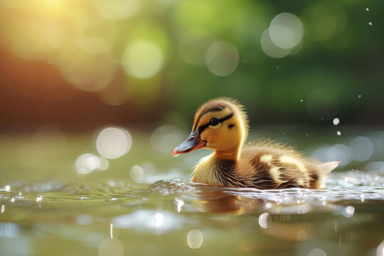 A small duck discovers life