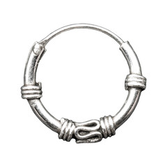 Fototapeta premium Silver earring. Jewelry. Silver ring. Pirate style. An exquisite gift. Precious jewelry.