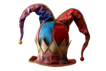 Jester's hat , april fool's hat isolated in transparent background 