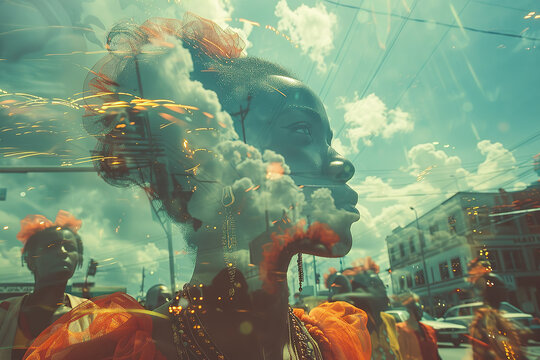 African-American people attend the June 10 parade with happy smiles on their faces.