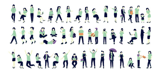 peoples with diffrent poses