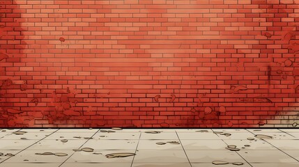 Blank brick wallpaper with highly detailed comic style.