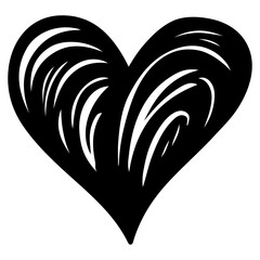 scribble heart shape icon sign symbol element to decoration png file transparent. black line doodle style