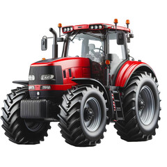red tractor isolated on transparent png background