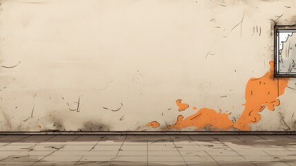 Blank brick wallpaper with highly detailed comic style.