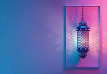 Eid Mubarak and Ramadan Kareem traditional Islamic festivals religious social media banner with Islamic Lanterns 