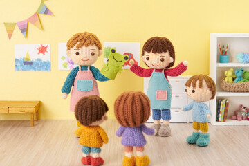 あみぐるみ人形　幼稚園