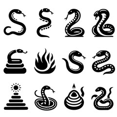 set of snake icons