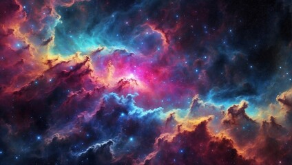 beautiful colorful nebula views made by AI generative