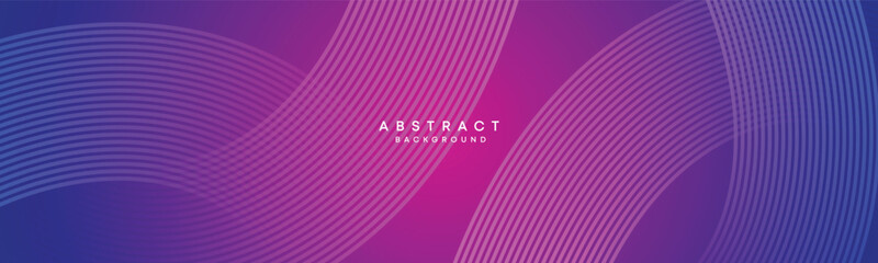 Blue, purple gradient abstract waving circles lines Technology web banner background. Modern magenta, pink gradient with glowing lines and shiny geometric diagonal shape for brochure, cover, header