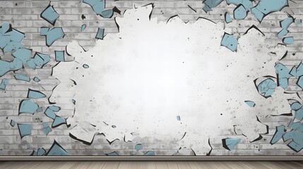 Blank brick wallpaper with highly detailed comic style.