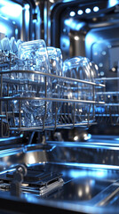 3D illustration of dishwashers 
