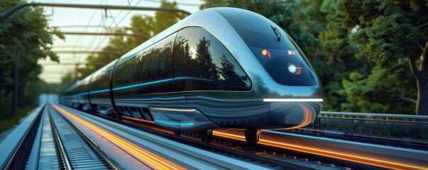 High speed magnetic levitation maglev trains - obrazy, fototapety, plakaty