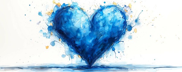 Illustration blue heart for a more sustainable future  - obrazy, fototapety, plakaty