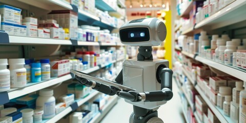 leveraging artificial intelligence, robots now manage pharmacy warehouses, enhancing efficiency and optimizing service for faster, error-free operations. ai generated