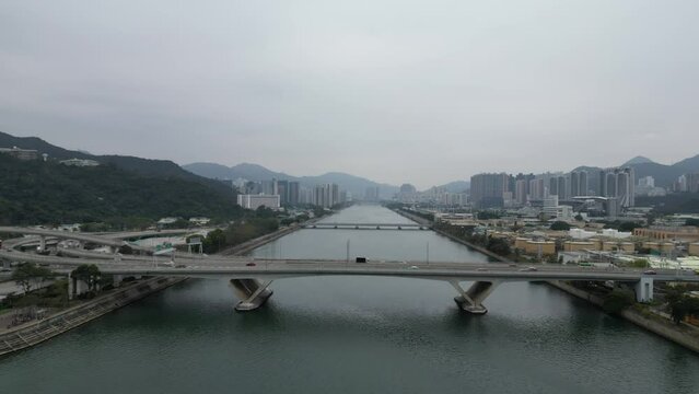 Feb 24 2024 landscape of Shing Mun River, Sha tin