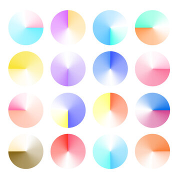 Colorful angular or conical gradient circle vector composition