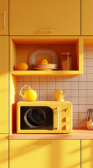 3D illustration of microwaves 